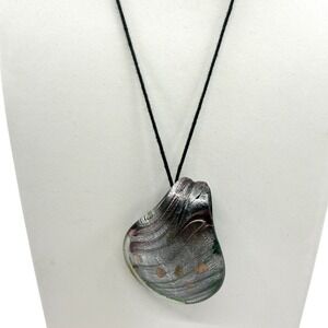 Artisan Handcrafted Dichroic Glass Pendant Necklace Unique Statement  Jewelry